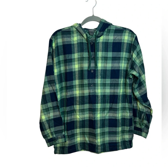Eddie Bauer Plaid Hooded Pullover Top - Picture 1 of 6